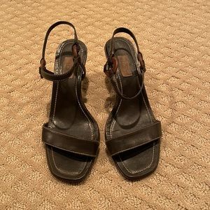 Ann Taylor Loft brown heeled sandals